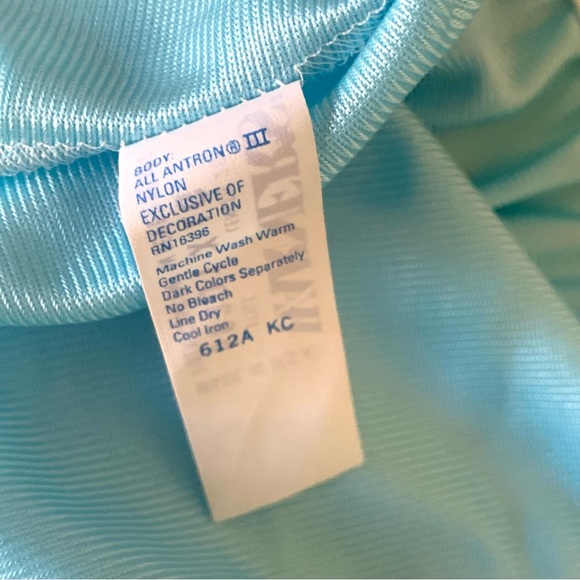 Vintage Warner’s Robin’s Egg Blue Half Slip Lace Trim Nylon Size 25” Length - Picture 5 of 6